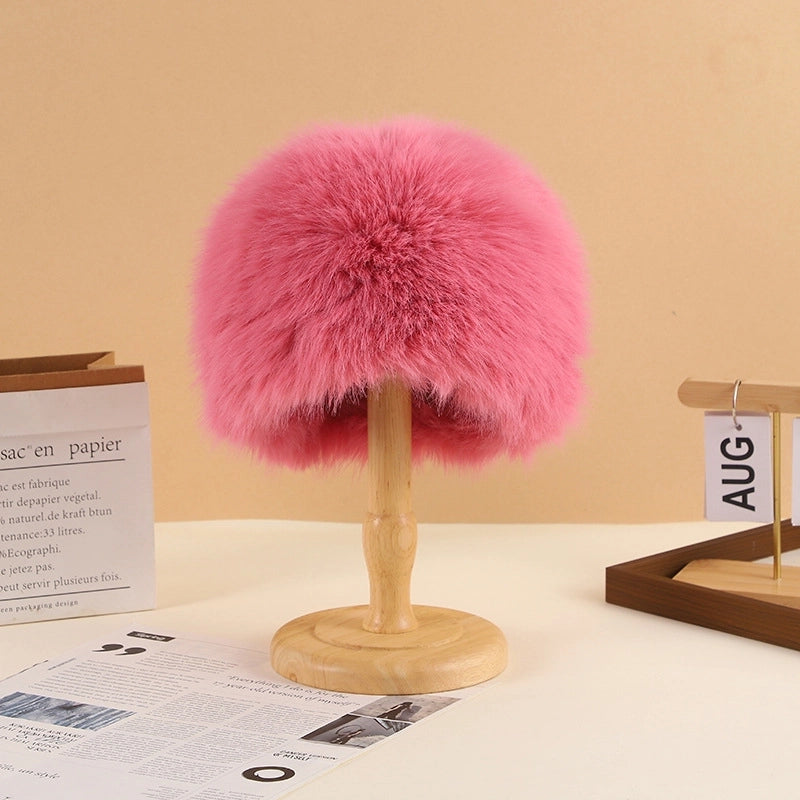 Women's Minimalist Classic Style Solid Color Eaveless Wool Cap