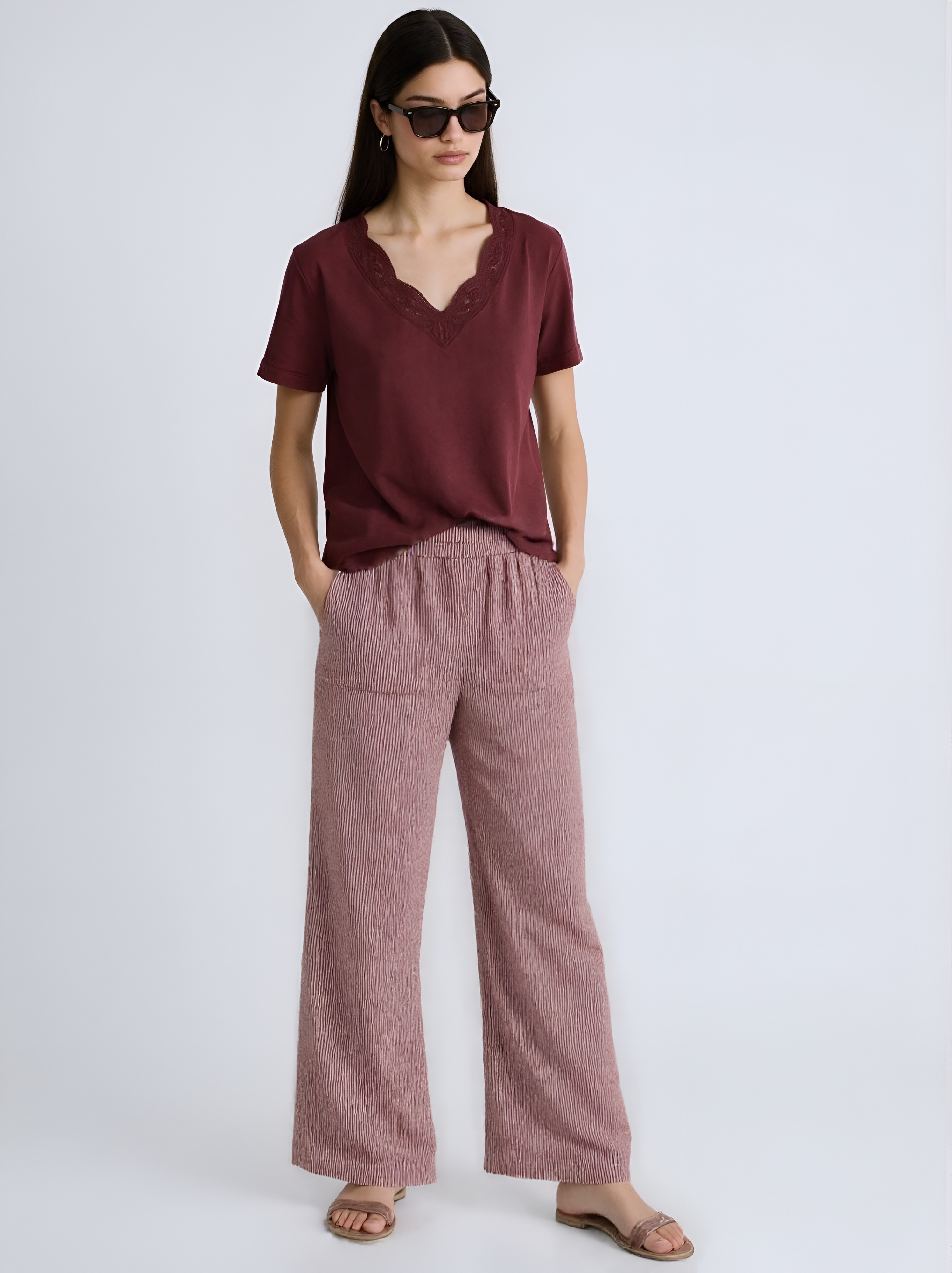 Casual High Rise Wide Length Pants