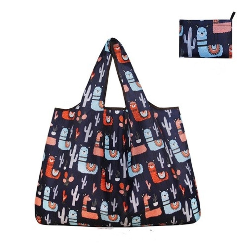 Women's Minimalist Classic Style Color Block Oxford Cloth Shopping Bags