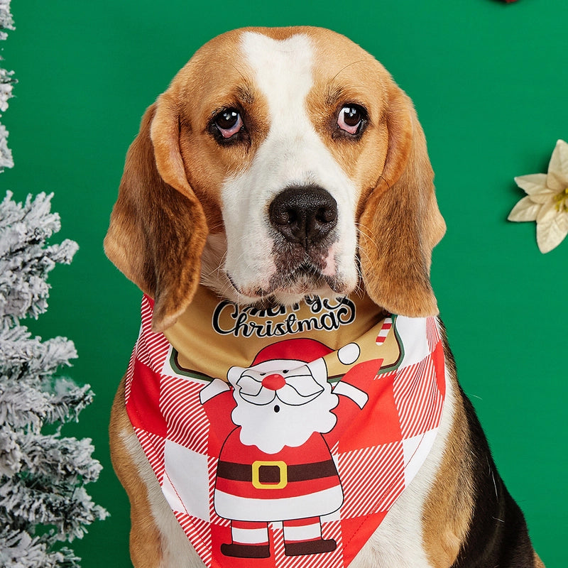 Minimalist Polyester Christmas Christmas Tree Santa Claus Pet Saliva Towel