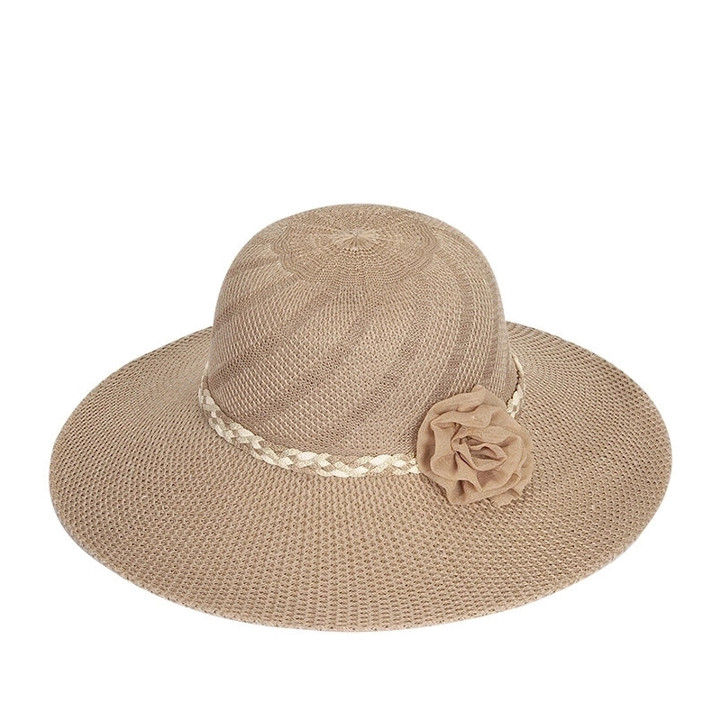 Women's Minimalist Flower Big Eaves Straw Hat