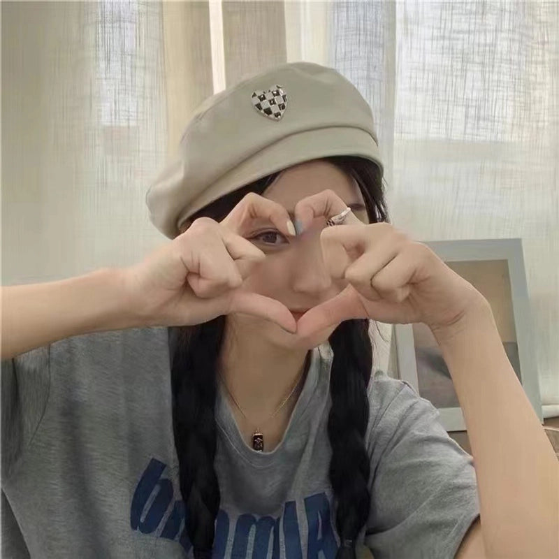 Love Beret Love 2025 Women Autumn And Winter New Woolen Hat Big Head Circumference Face Small