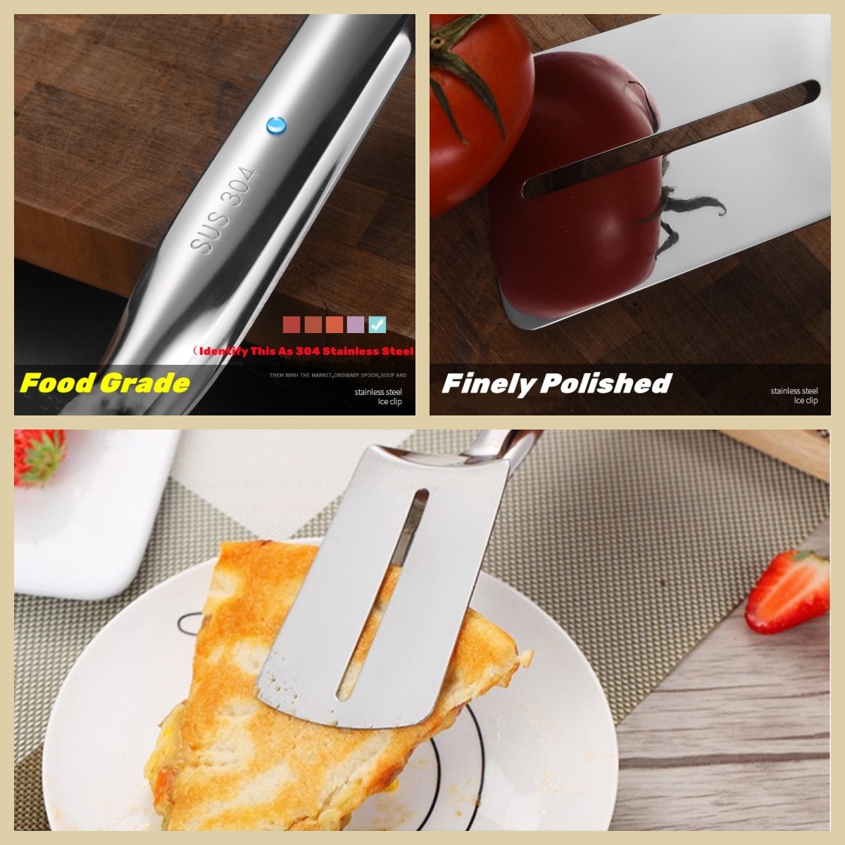 Multifunctional steak tongs