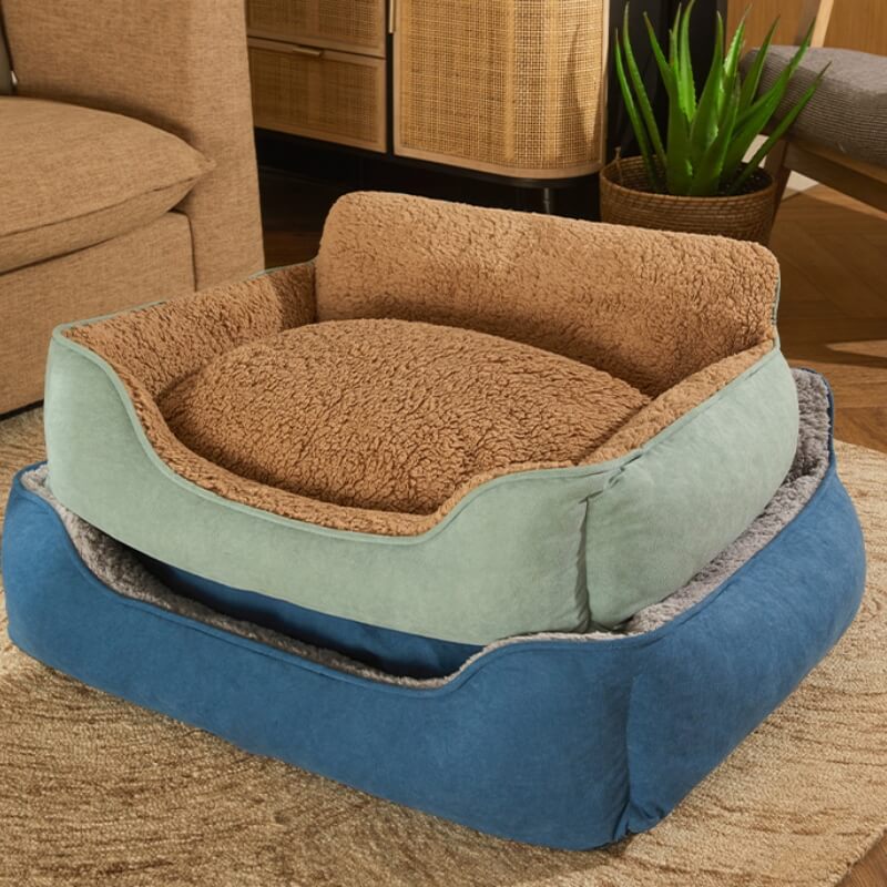 Cozy Plush Full Backrest Dog Sofa Bed