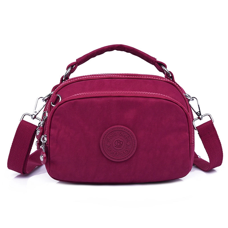 Women's Small Nylon Solid Color Basic Classic Style Square Zipper Crossbody Bag