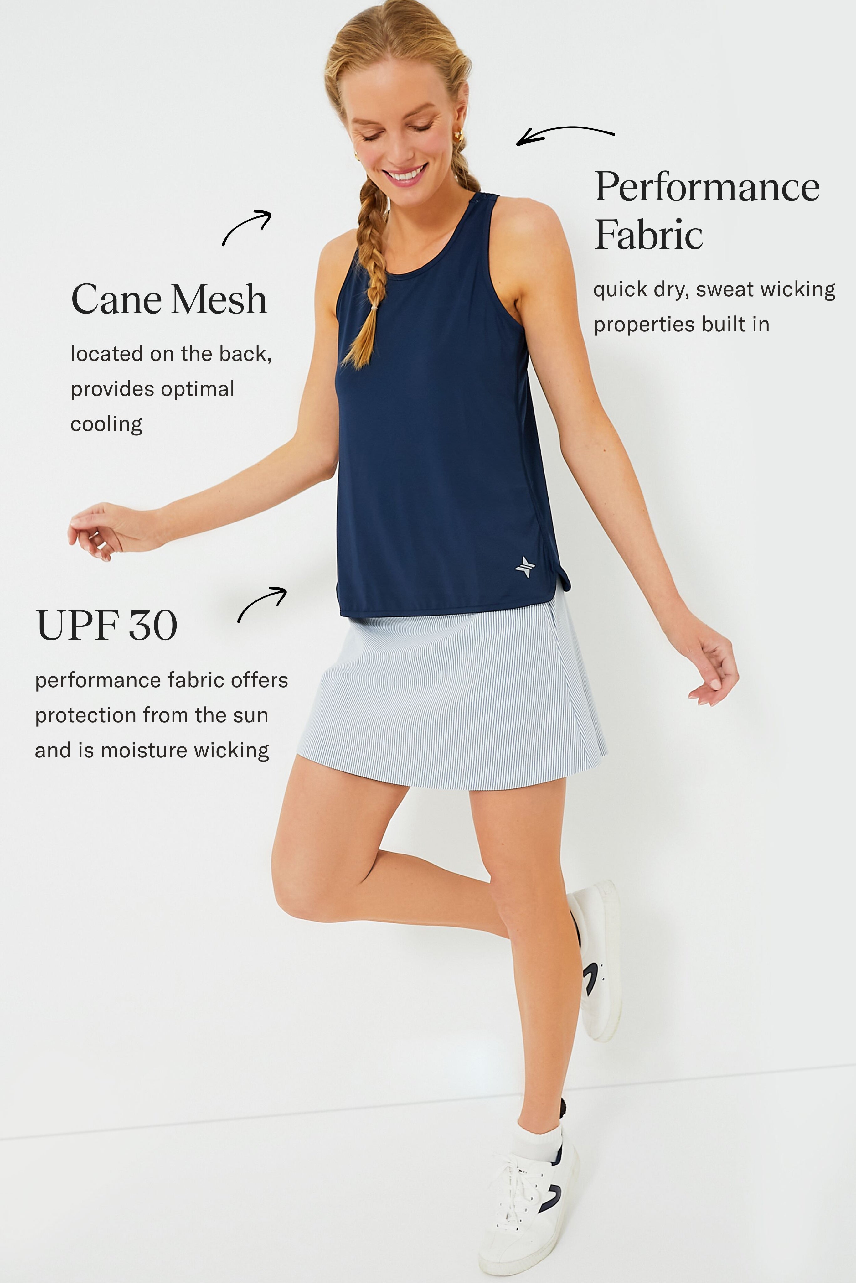Navy Cane Racerback Ellen Tank