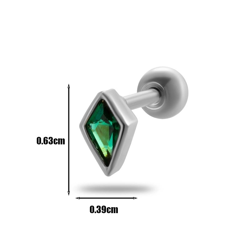 1 Piece Ear Cartilage Rings & Studs Minimalist Geometric 316L Stainless Steel  Copper Plating Inlay Zircon