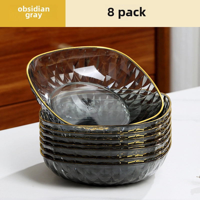 Light Luxury Transparent High-grade Bone Spitting Dish Household Dining Table Bone Dish Food Grade Snack Dish Fruit Dish Candy Nut Dish