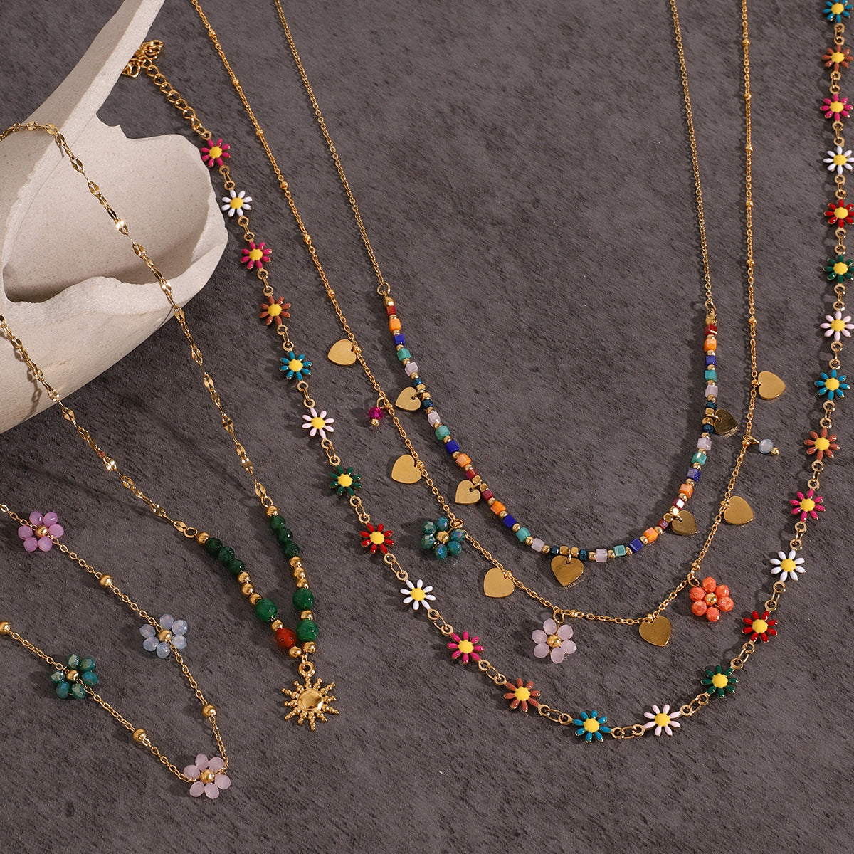 Jie Ding Titanium Steel Necklace Accessories Bohemian Clavicle Chain Holiday Stainless Steel Necklace