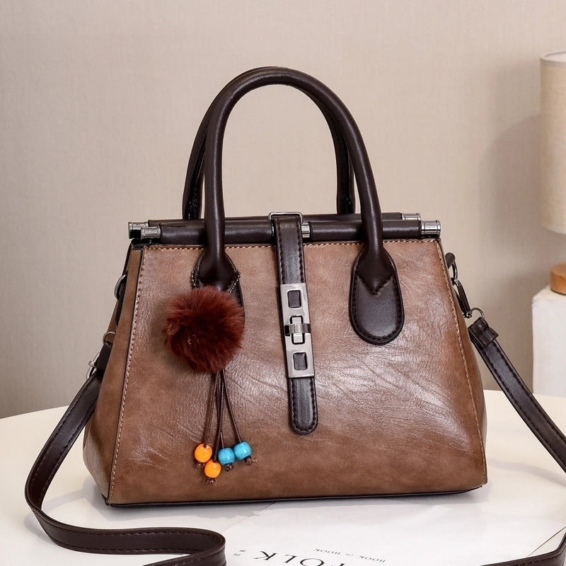 Women's Large All Seasons Pu Leather Classic Style Handbag