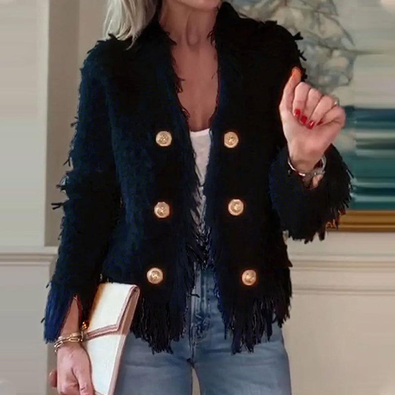 💖 Women’s Fashion Button Tassel Short Coat✨