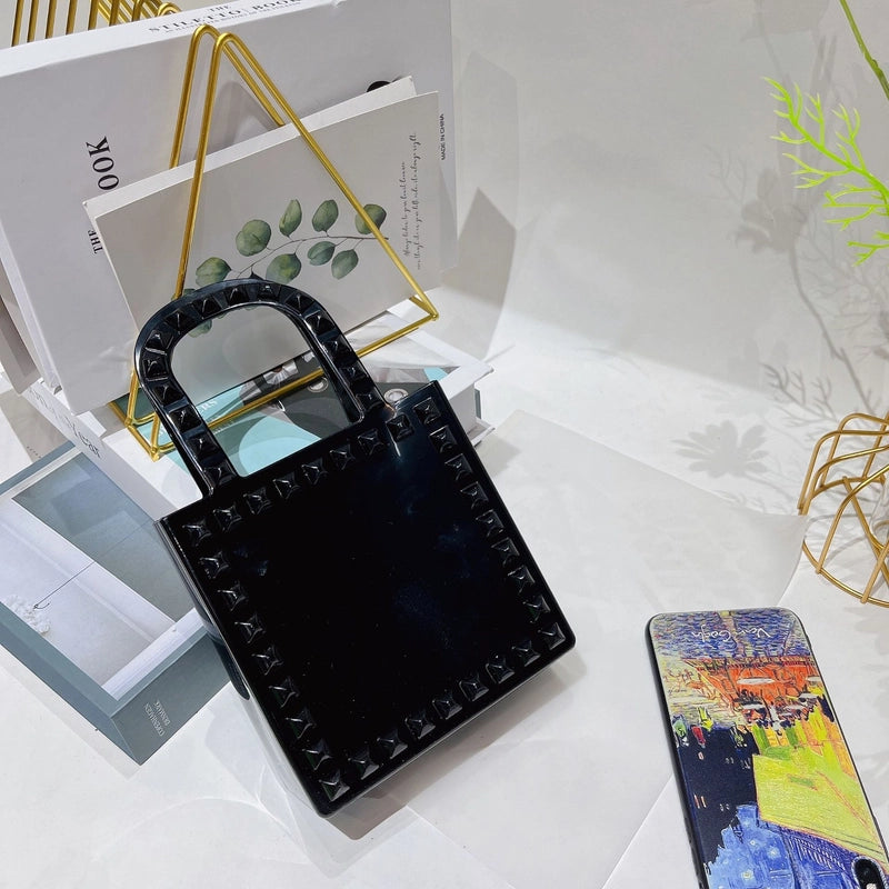 Women's Mini All Seasons Pvc Solid Color Fashion Square Open Handbag