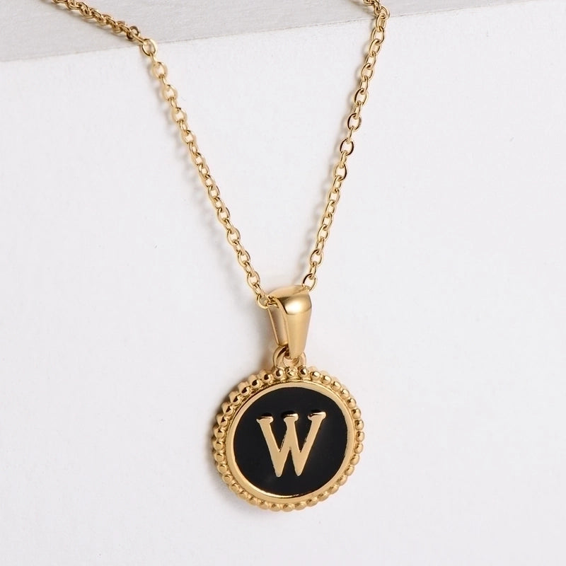 Fashion Letter 304 Stainless Steel No Inlaid 18K Gold Plated Plating Stainless Steel Necklaces