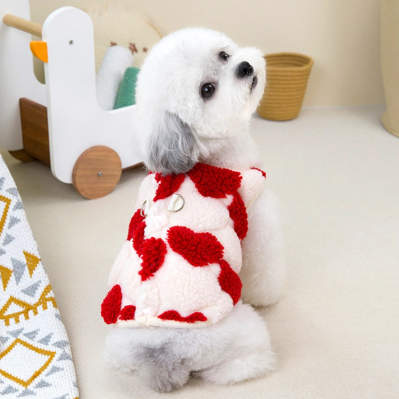 Casual Polyester Heart Shape Pet Clothing