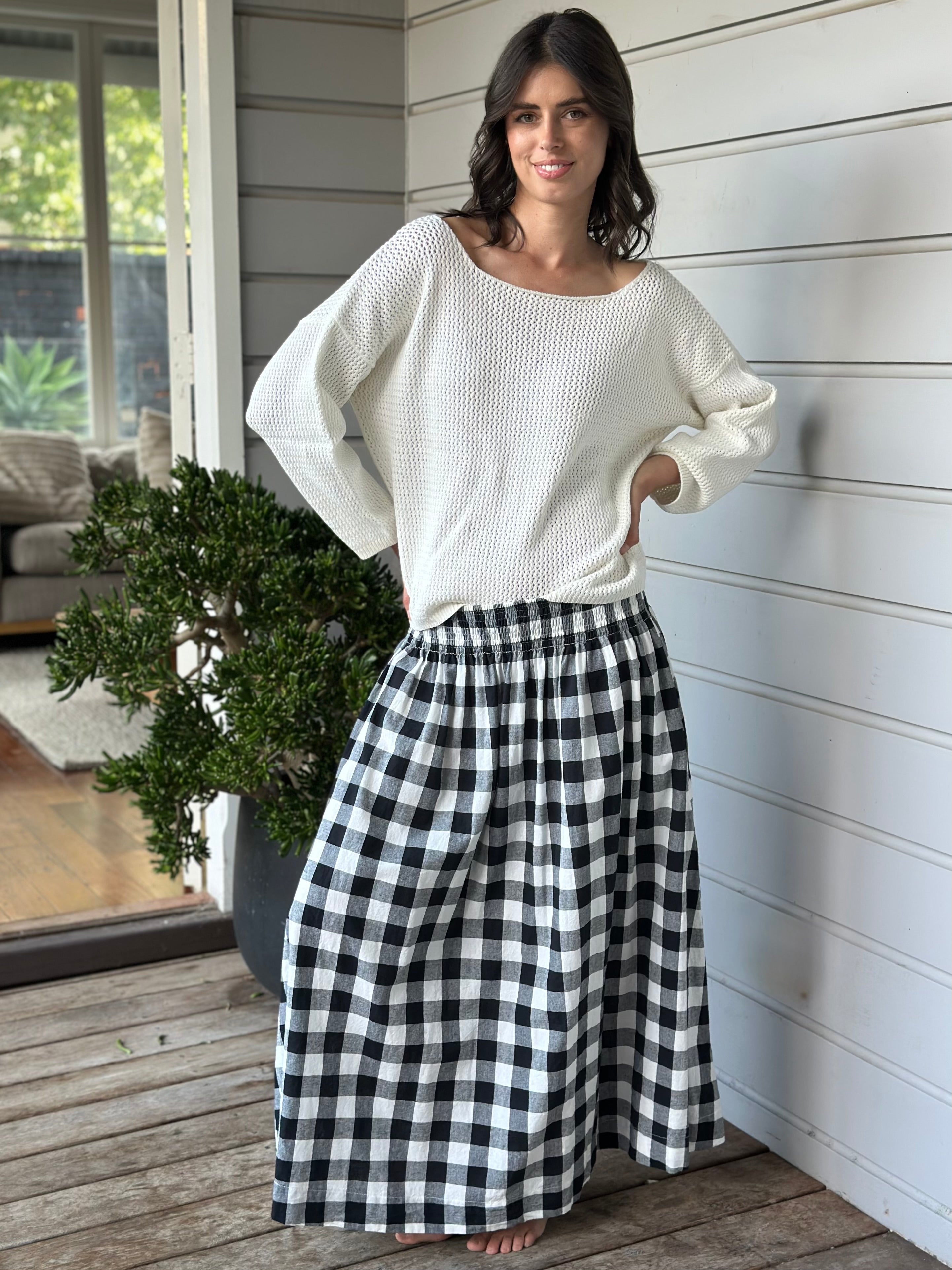 lulu skirt - black check