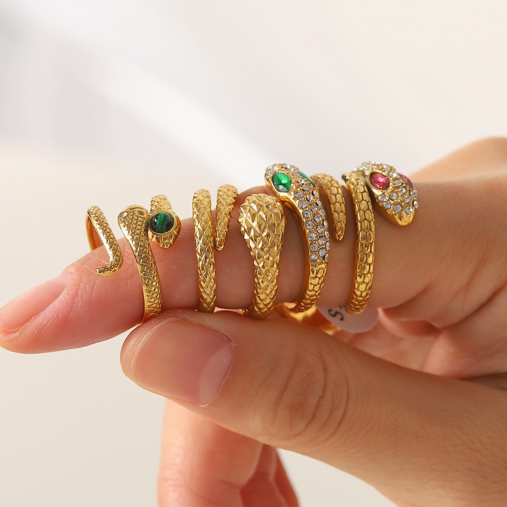 Women IG Style Stainless Steel 18K Gold Plated Rings