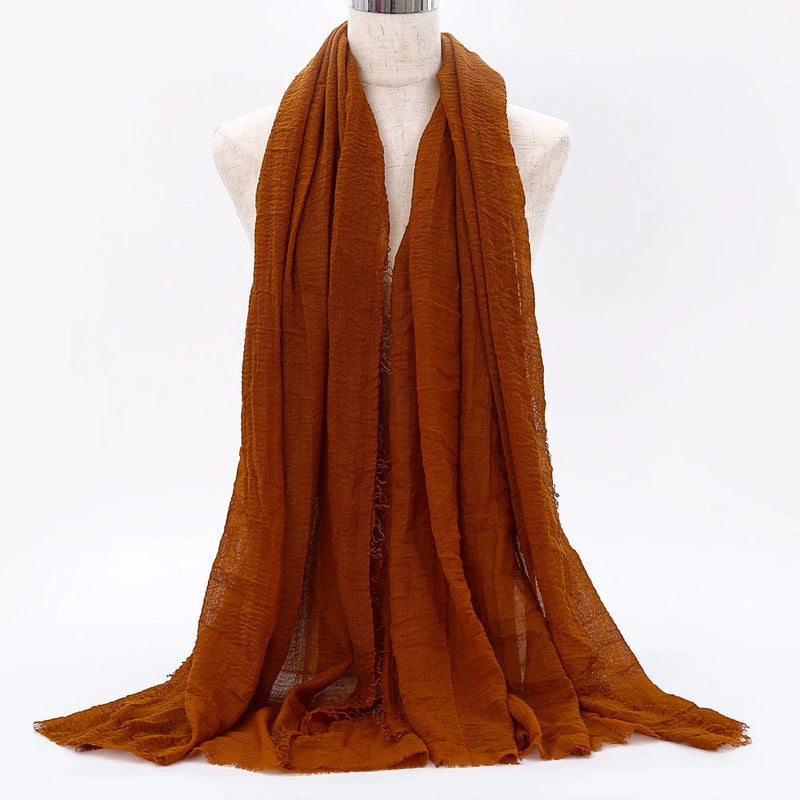 Women's Elegant Minimalist Solid Color Cotton Shawl