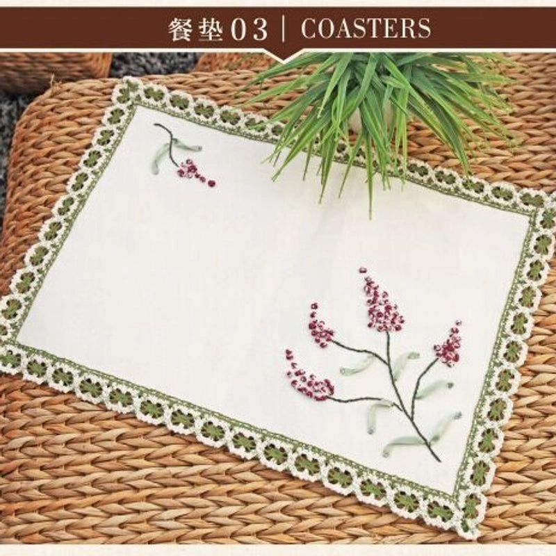 Pastoral Lattice Pure Cotton Tablecloths Artificial Decorations