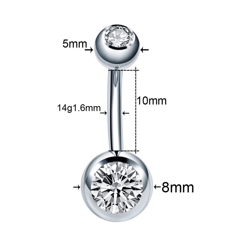 Fashion Star Heart Shape Butterfly Stainless Steel Inlay Zircon Belly Ring 1 Piece