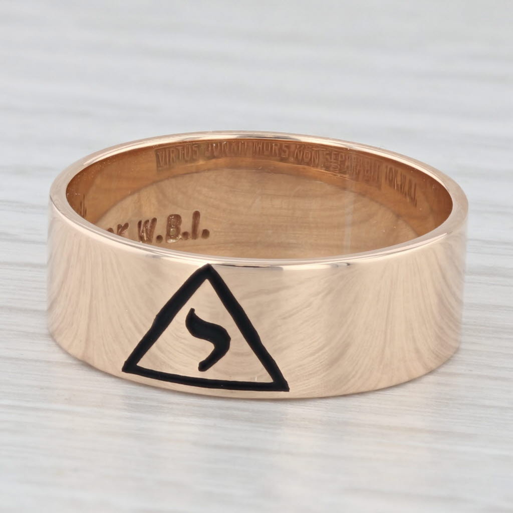 Scottish Rite Yod Ring 10k Yellow Gold 14th Degree Masonic Size 10.75 Band