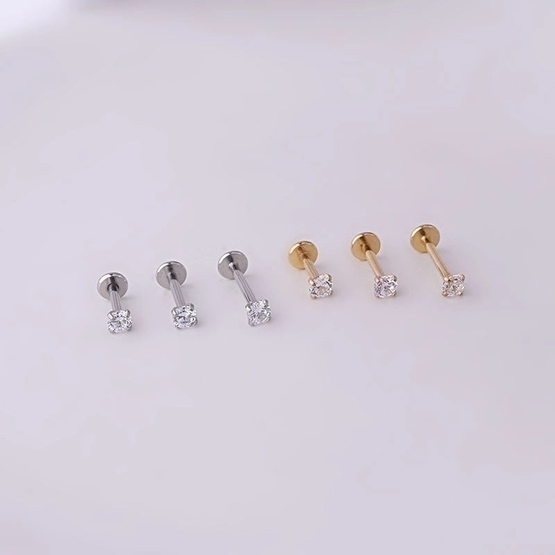 2 Pieces Lip Rings Fashion Geometric 316L Stainless Steel  Plating