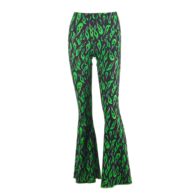 Green flame pants KF9180