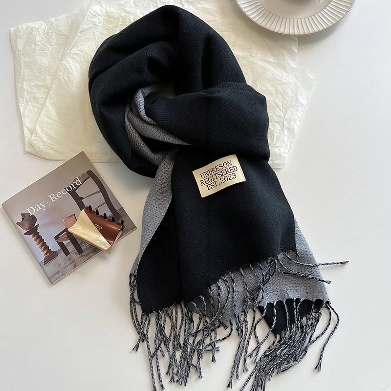 New Scarf Autumn And Winter Popular Color Matching Cashmere High-grade Warm Shawl Student Fashion Scarf Female
