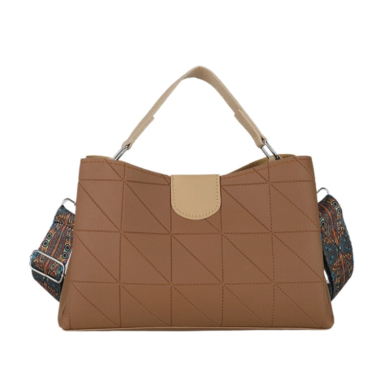 Women's Pu Leather Solid Color Classic Style Zipper Handbag