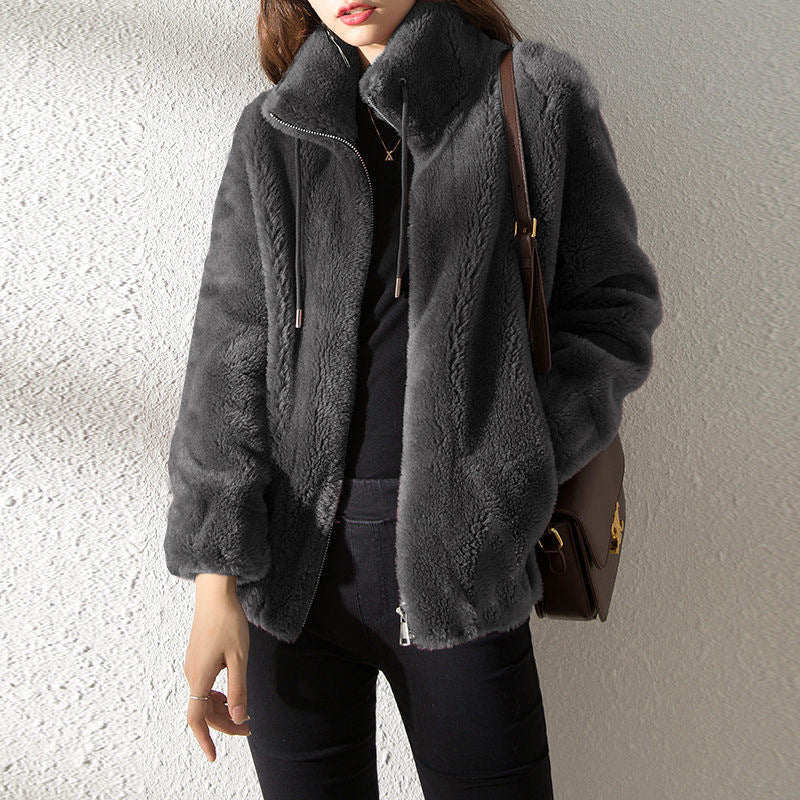 2024 Padded Coat Stand-collar Double-faced Fleece Jacket