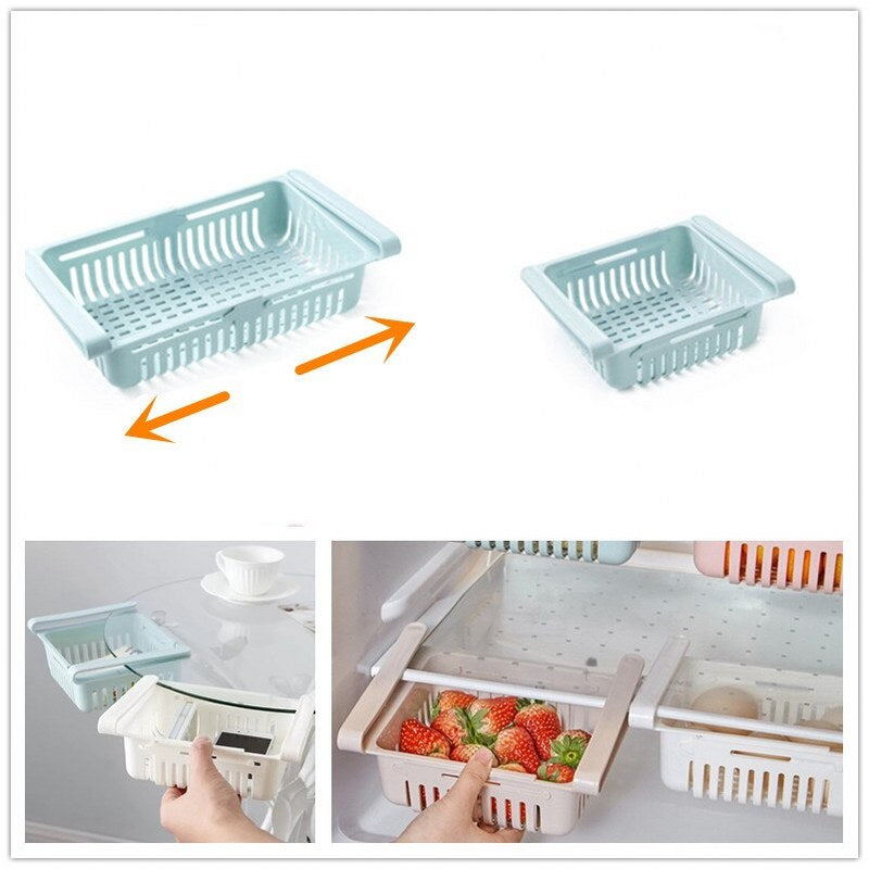 Buy 2 get 2 free Adjustable Fridge Storage Basket Racks & Sliding Tray 4 Pcs in Just Rs 1199