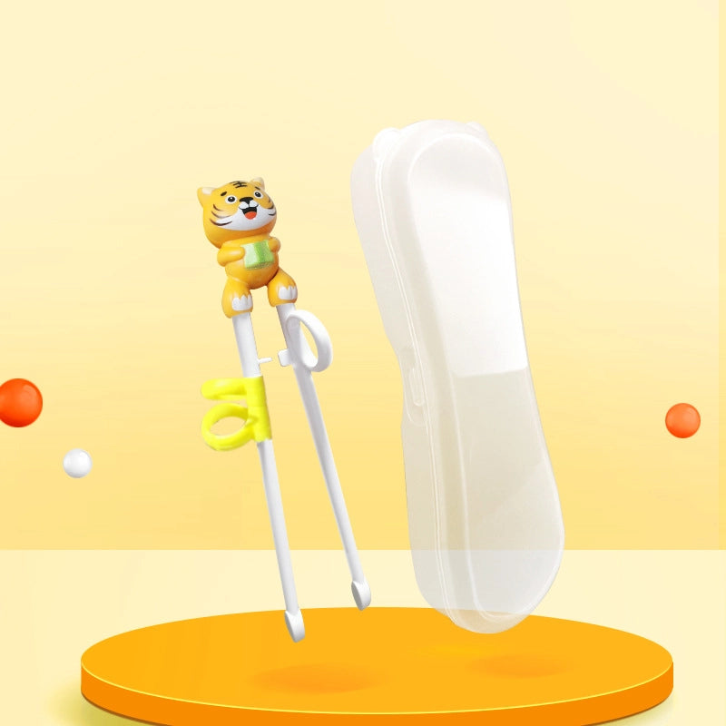 Portable Feeding Children's Tableware Set Cartoon Learning Chopsticks Training Chopsticks 304 Stainless Steel Spoon Fork