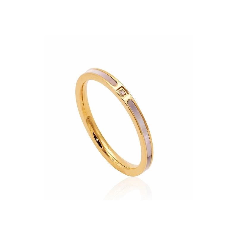 Minimalist Solid Color Titanium Steel Plating Gold Plated Rings