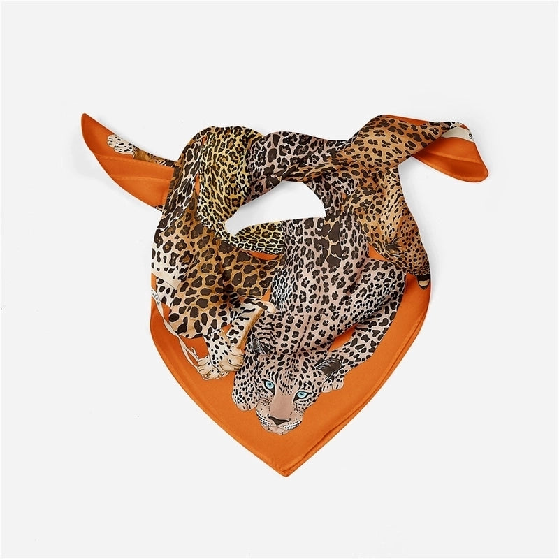 53cm New Leopard Print Twill Decorative Small Square Scarf Silk Scarf