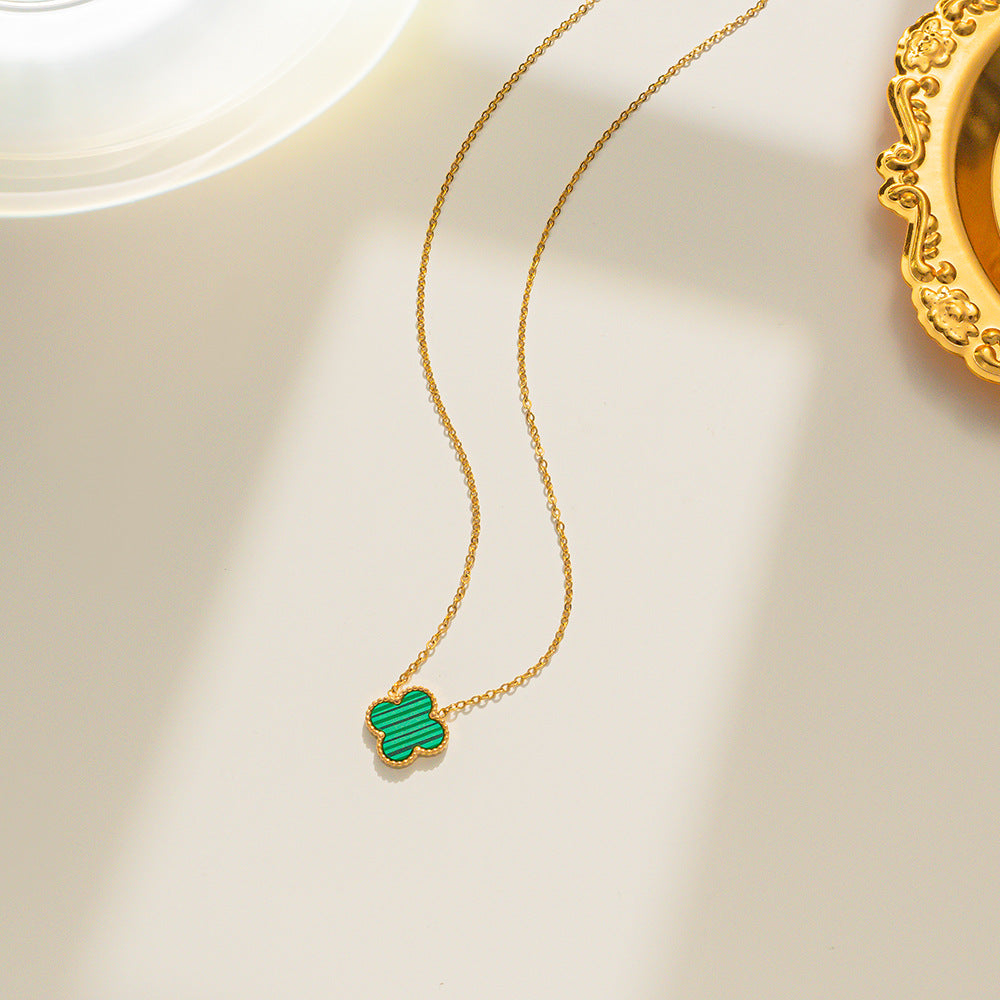 Moderate Luxury Letter Number Flower Stainless Steel 18K Gold Plated Necklaces