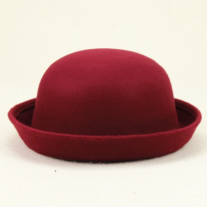 Unisex Minimalist Solid Color Eaveless Fedora Hat