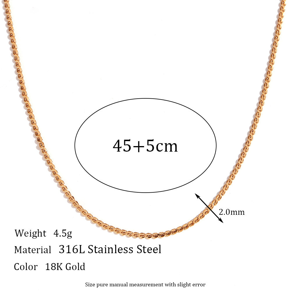Minimalist Stripe Geometric Stainless Steel 18K Gold Plated Necklaces