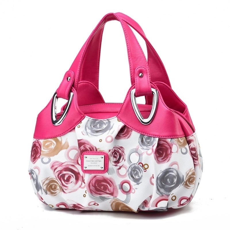 Women's Large Pu Leather Flower Elegant Sewing Thread Dumpling Shape Zipper Cloud Shape Bag