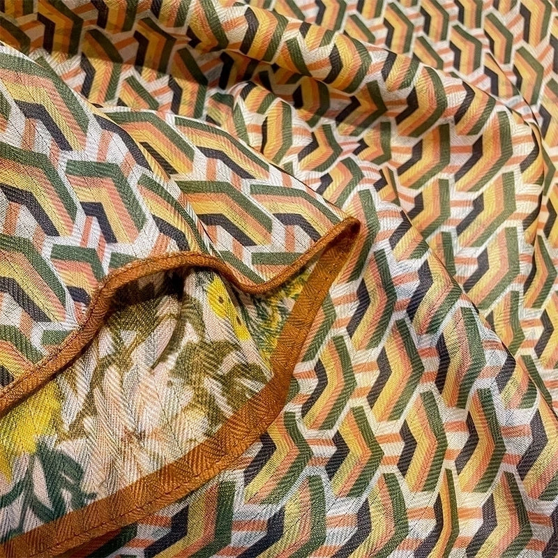 Women's Elegant Flower Polyester Silk Scarf