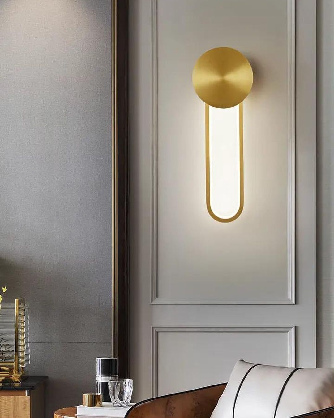 Modern LED Gold Wall Sconce for Living Room