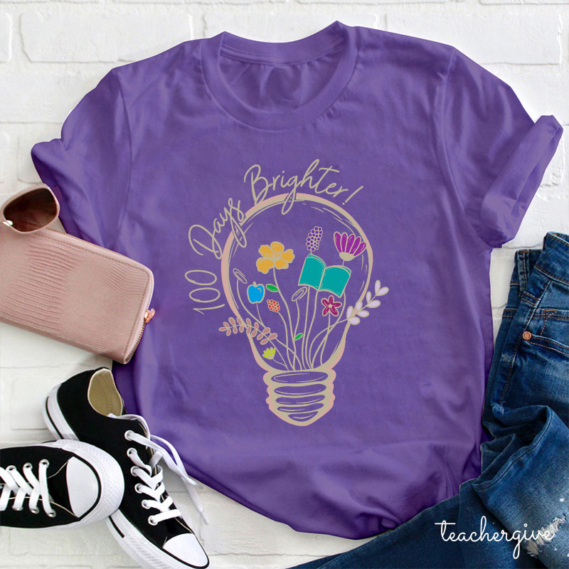 100 Days Brighter Teacher T-Shirt