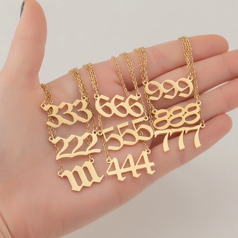 Fashion Number 201 Stainless Steel 18K Gold Plated Plating Stainless Steel Necklaces