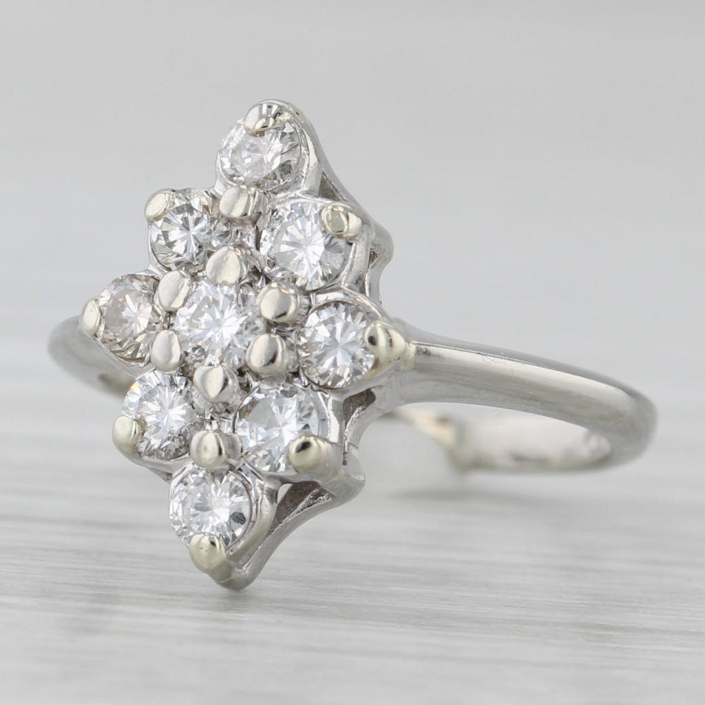0.33ctw Diamnd Cluster Ring 10k White Gold Size 3