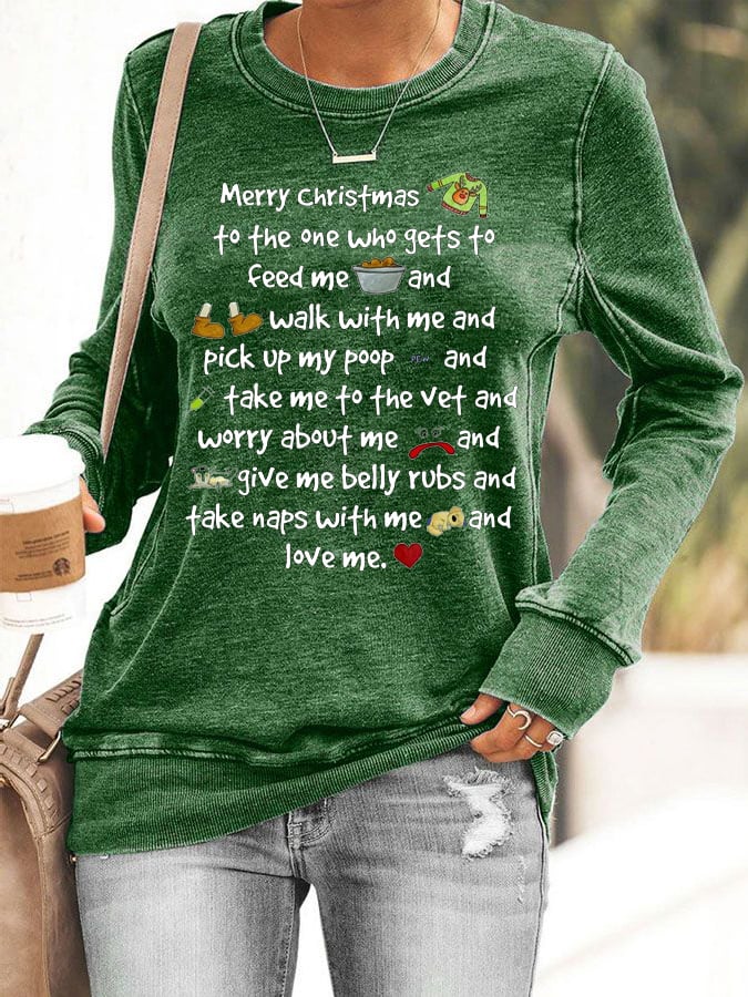 Women's Grinches Print Crew Neck Sweatshirt