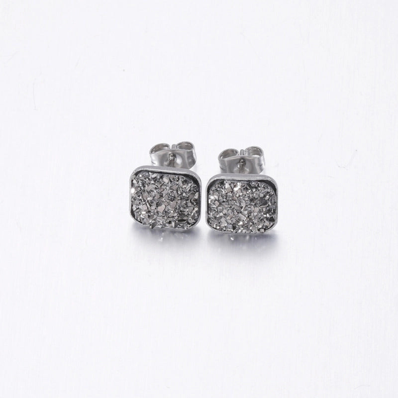 5 Pieces Elegant Minimalist Geometric Plating Inlay Stainless Steel Resin None Ear Studs