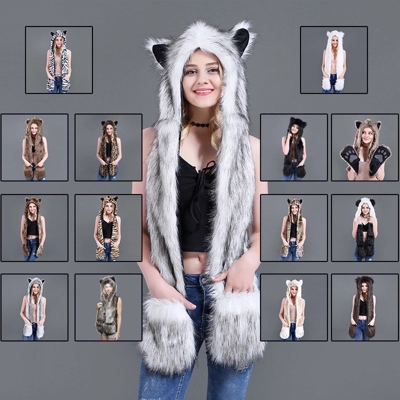 Unisex Fashion Cartoon Imitation Fur Winter Scarves