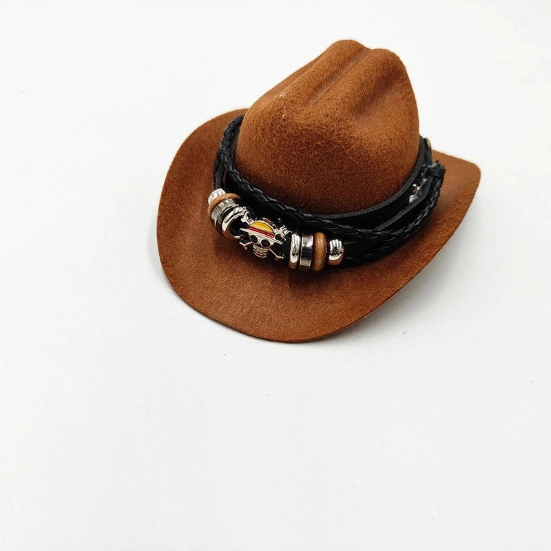 Cowboy Style Polyester Solid Color Pet Hat