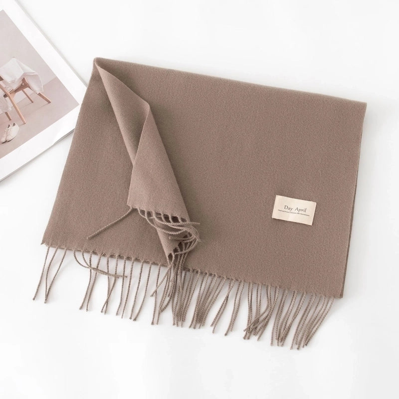 Women's Sweet Solid Color Polyester Scarf
