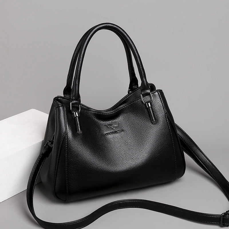 Women's Medium Pu Leather Solid Color Elegant Vintage Style Square Zipper Crossbody Bag