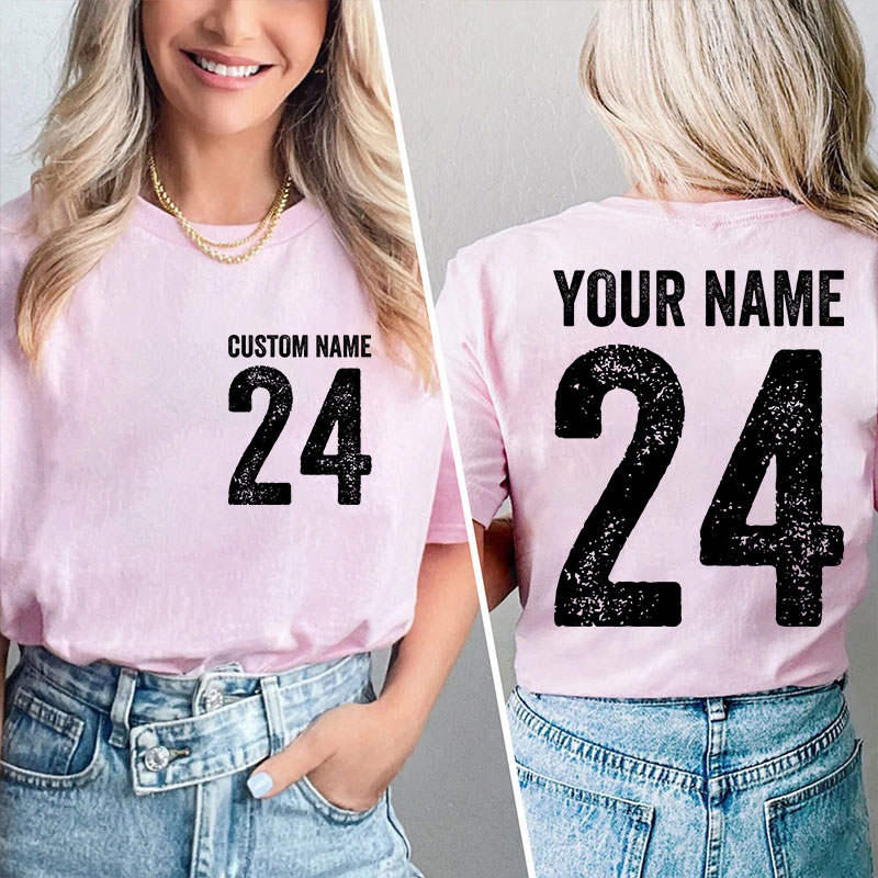 Name And Back Number Teacher Two Sided T-Shirt