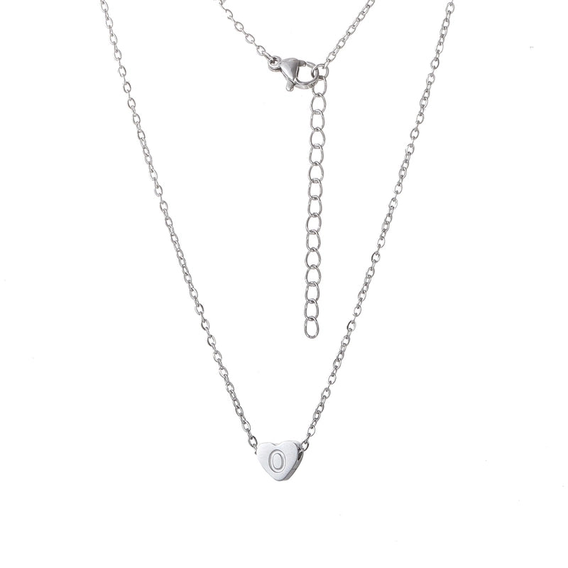 Stainless Steel Titanium Steel 18K Gold Plated Minimalist Letter Heart Shape None Pendant Necklace